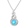 Thumbnail Image 0 of Blue Topaz Necklace 1/15 ct tw Diamonds Sterling Silver