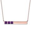 Thumbnail Image 1 of Amethyst Bar Necklace 10K Rose Gold