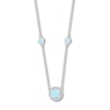 Thumbnail Image 1 of Lab-Created Opal Choker Lab-Created Sapphires Sterling Silver