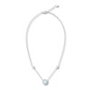 Thumbnail Image 2 of Lab-Created Opal Choker Lab-Created Sapphires Sterling Silver