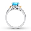 Thumbnail Image 2 of Blue Topaz Ring White Topaz Sterling Silver/10K Yellow Gold