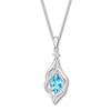 Thumbnail Image 0 of Blue & White Topaz Necklace Sterling Silver/10K Rose Gold