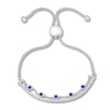 Thumbnail Image 1 of Amethyst & White Topaz Bolo Bracelet Sterling Silver