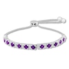 Thumbnail Image 0 of Amethyst Bolo Bracelet 1/8 ct tw Diamonds Sterling Silver