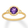 Thumbnail Image 1 of Amethyst Ring with Diamonds 14K Yellow Gold