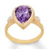 Thumbnail Image 0 of Amethyst Ring 1/20 ct tw Diamonds 14K Yellow Gold