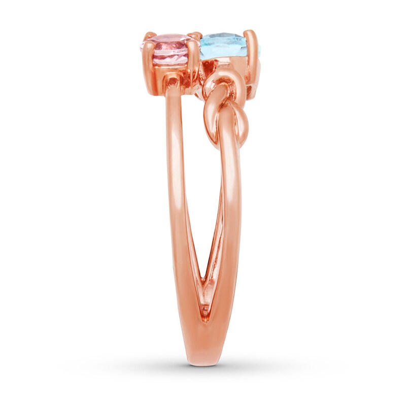 Aquamarine & Morganite Ring 10K Rose Gold