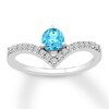 Thumbnail Image 1 of Aquamarine Ring White Topaz 10K White Gold