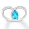 Thumbnail Image 1 of Blue & White Topaz Ring 10K White Gold