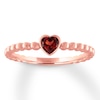 Thumbnail Image 0 of Rhodolite Garnet Heart Ring Bezel-set 10K Rose Gold