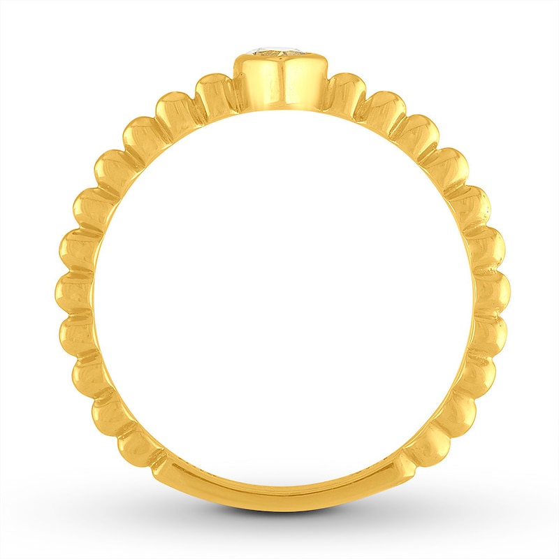 Citrine Ring Bezel-set 10K Yellow Gold