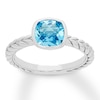 Blue Topaz Ring Bezel-set Sterling Silver