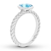 Blue Topaz Ring Bezel-set Sterling Silver