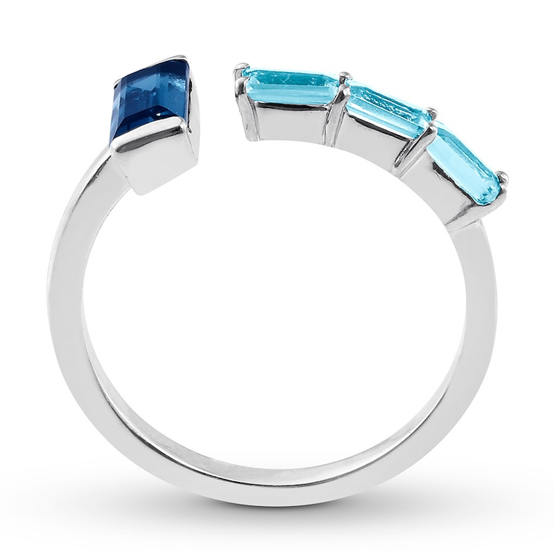 Blue Topaz Deconstructed Ring Sterling Silver