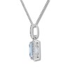 Thumbnail Image 2 of Aquamarine Necklace 1/6 ct tw Diamonds 10K White Gold