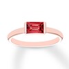 Thumbnail Image 1 of Garnet East-West Ring Rectangular 10K Rose Gold
