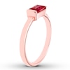 Thumbnail Image 1 of Garnet East-West Ring Rectangular 10K Rose Gold