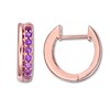 Thumbnail Image 1 of Amethyst Hoop Earrings 10K Rose Gold
