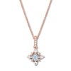 Thumbnail Image 0 of Aquamarine Necklace Lab-Created Sapphires 10K Rose Gold