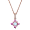 Thumbnail Image 0 of Lab-Created Opal & Lab-Created Sapphire Necklace 10K Rose Gold