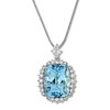 Thumbnail Image 0 of Aquamarine Necklace 1 ct tw Diamonds 14K White Gold