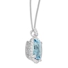 Thumbnail Image 1 of Aquamarine Necklace 1 ct tw Diamonds 14K White Gold
