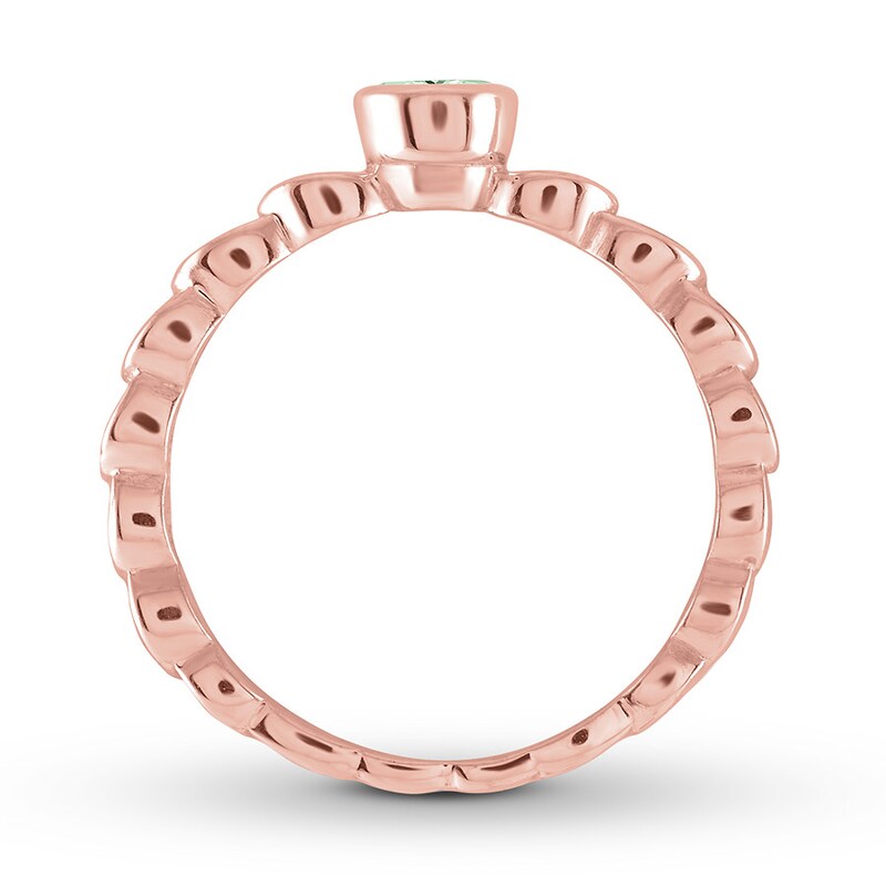 Natural Opal Ring 1/20 carat tw Diamonds 10K Rose Gold