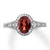 Thumbnail Image 0 of Garnet Ring 1/10 carat tw Diamonds 14K White Gold