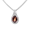 Thumbnail Image 0 of Garnet Necklace 1/10 carat tw Diamonds 14K White Gold