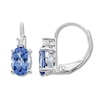 Thumbnail Image 0 of Blue Topaz Earrings 1/20 ct tw Diamonds 14K White Gold
