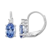 Thumbnail Image 1 of Blue Topaz Earrings 1/20 ct tw Diamonds 14K White Gold
