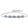 Thumbnail Image 0 of Blue Topaz Bolo Bracelet 1/4 ct tw Diamonds Sterling Silver/10K Rose Gold