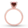 Thumbnail Image 1 of Garnet Ring 1/10 carat tw Diamonds 10K Rose Gold