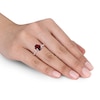 Thumbnail Image 4 of Garnet Ring 1/10 carat tw Diamonds 10K Rose Gold