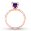 Thumbnail Image 1 of Amethyst Ring 1/10 carat tw Diamonds 10K Rose Gold