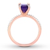 Thumbnail Image 2 of Amethyst Ring 1/10 carat tw Diamonds 10K Rose Gold
