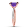 Thumbnail Image 3 of Amethyst Ring 1/10 carat tw Diamonds 10K Rose Gold