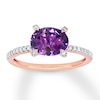 Thumbnail Image 0 of Amethyst East-West Ring 1/10 carat tw Diamonds 10K Rose Gold