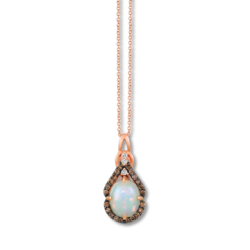Le Vian Opal Necklace 1/2 ct tw Diamonds 14K Strawberry Gold