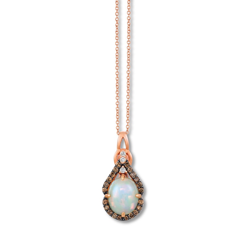 Main Image 1 of Le Vian Opal Necklace 1/2 ct tw Diamonds 14K Strawberry Gold