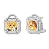 Thumbnail Image 2 of Citrine Earrings 1/4 ct tw Diamonds Sterling Silver