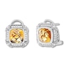 Thumbnail Image 3 of Citrine Earrings 1/4 ct tw Diamonds Sterling Silver