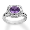 Thumbnail Image 0 of Amethyst Ring 1/6 carat tw Diamonds Sterling Silver