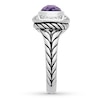 Thumbnail Image 2 of Amethyst Ring 1/6 carat tw Diamonds Sterling Silver