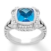 Thumbnail Image 0 of Blue Topaz Ring 1/5 carat tw Diamonds Sterling Silver