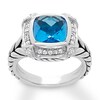 Thumbnail Image 0 of Blue Topaz Ring 1/5 carat tw Diamonds Sterling Silver