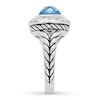 Thumbnail Image 2 of Blue Topaz Ring 1/5 carat tw Diamonds Sterling Silver