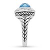 Thumbnail Image 2 of Blue Topaz Ring 1/5 carat tw Diamonds Sterling Silver