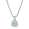 Thumbnail Image 0 of Blue Topaz Necklace 1/5 ct tw Diamonds Sterling Silver