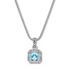 Thumbnail Image 1 of Blue Topaz Necklace 1/5 ct tw Diamonds Sterling Silver